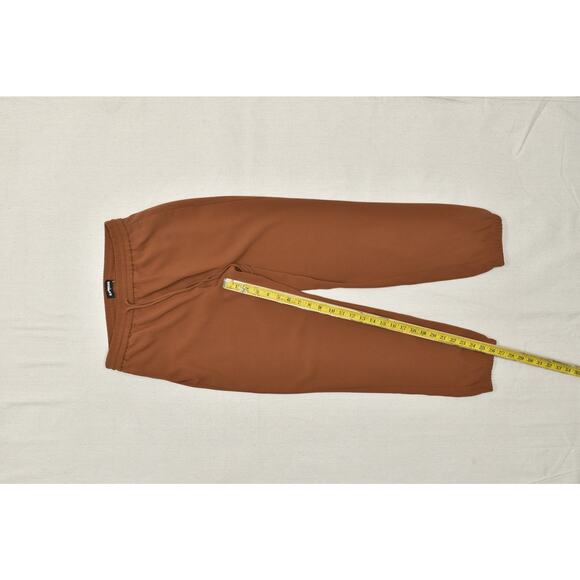 EXPRESS Regular Size S Brown Ankle High Rise Joggers Pants Drawstring Polyester - Picture 3 of 8